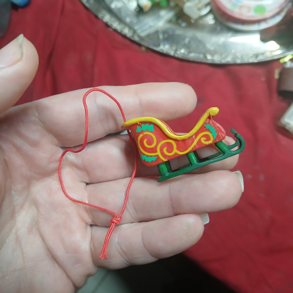 vintage Phidal Merry Miniatures Christmas Santa Sleigh from 1980.